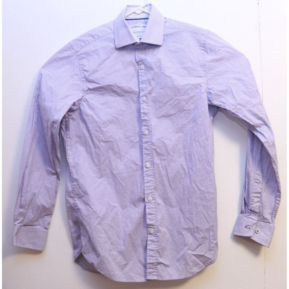 Con.Struct‎ Slim Fit Long Sleeve Button Down Shirt Mens Size 14.5 Stretch